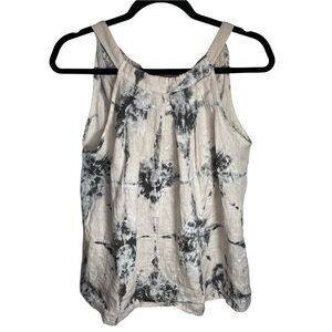 Bella Umbra Made In Italy 100% Linen Top Sleeveless Blouse Bow Back  Small